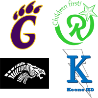 The logos of the four participating school districts.